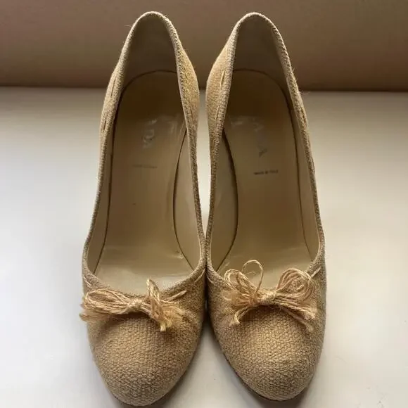 Prada tweed heels brown tweed - Picture 1 of 7